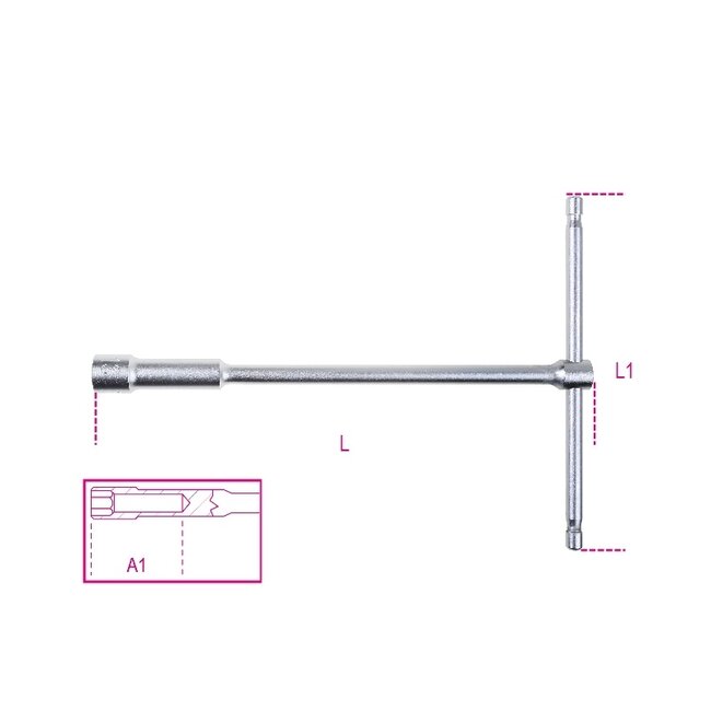 BETA BETA Deep 6 points T-Handle Socket Wrenches - 13mm