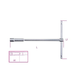 BETA BETA Deep 6 points T-Handle Socket Wrenches - 8mm