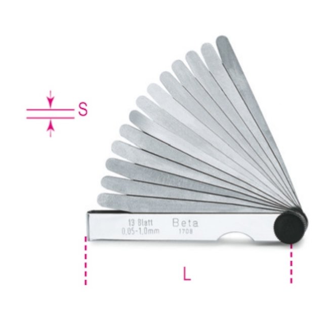 BETA BETA Metric Feeler Gauge 0,05 - 1mm 20 Slides