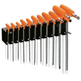 BETA BETA Set of 11 Male 6 points T-Handle Wrenches with support