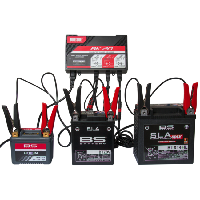 BS BATTERY BS BATTERY BK20 Smart Battery Charger -6V/12V 3x2A