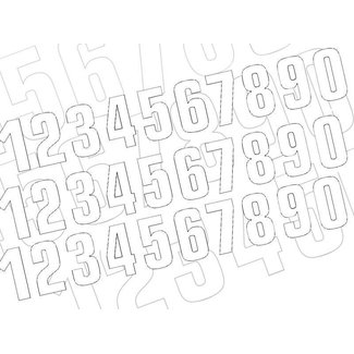 BLACKBIRD BLACKBIRD Race Number 9 7x5,5cm White Set of 3