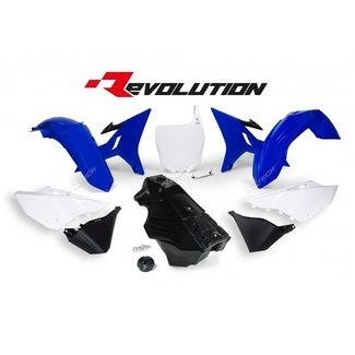 RACETECH RACETECH Revolution Plastic Kit + Gas Tank OEM Color Blue/White/Black Yamaha YZ125/250