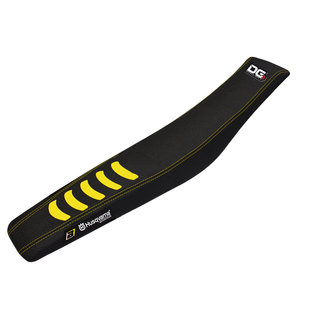BLACKBIRD BLACKBIRD Double Grip 3 Seat Cover Black/Yellow Husqvarna