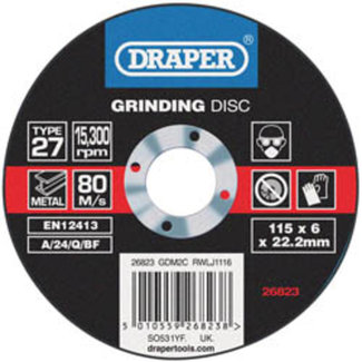 DRAPER DRAPER Grinding Disc Ø115mm Thickness 6mm Grit 80