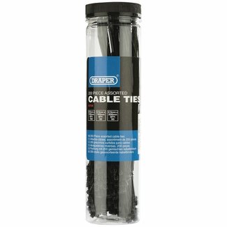 DRAPER DRAPER Nylon Cable Ties Multi-sizes Black 200 pieces