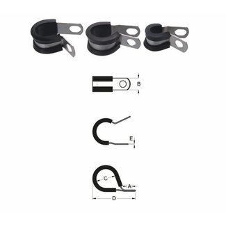 BIHR BIHR Cable Clamp Stainless Steel Thick Rubber Ø14,3mm 10 pieces