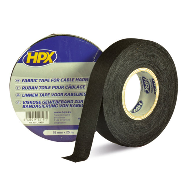 HPX HPX Canvas Duct Tape Black 19mm x 25m