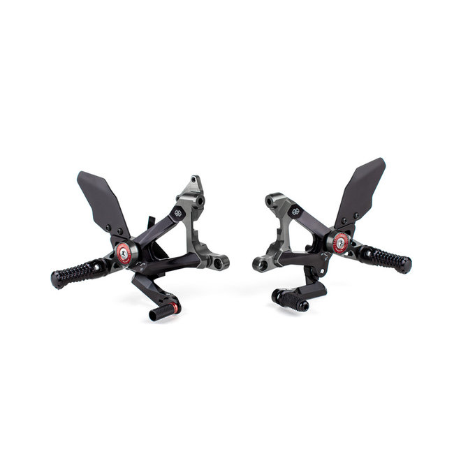 GILLES GILLES MUE2 Adjustable Rearset - Black Ducati