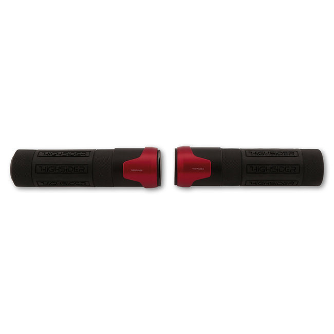 HIGHSIDER HIGHSIDER Akron Handlebar Grip Rubber, 7/8" (22.2 mm), 132 mm, Red