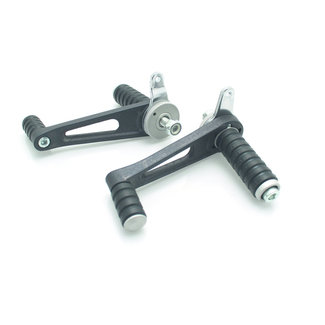 TAROZZI BIHR Tarozzi universal Ø10mm fixed rubber footpegs set black steel