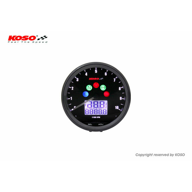 KOSO KOSO multifunctionele meter Neo Retro 64mm TNT zwart