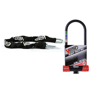 VECTOR VECTOR Anti-Theft Kit - Security Chain 1.10m + MC Super MAX XXXL U-lock