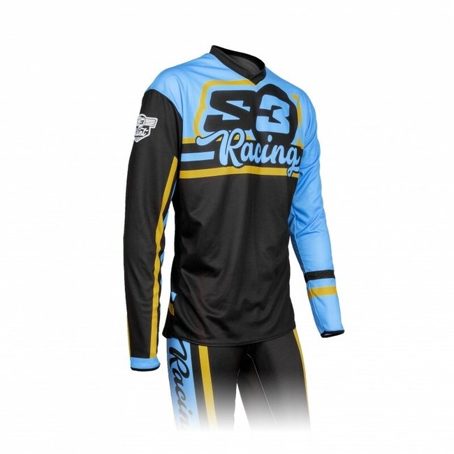 S3 S3 Vint Jersey Blue Gulf Size XL  - XL/Blauw & Zwart