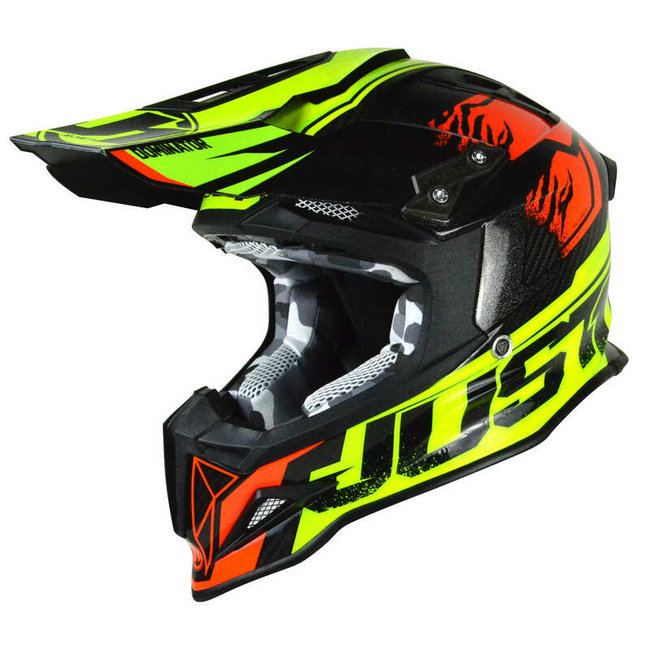 JUST1 JUST1 J12 Helm Dominator Red/Neon Lime maat L