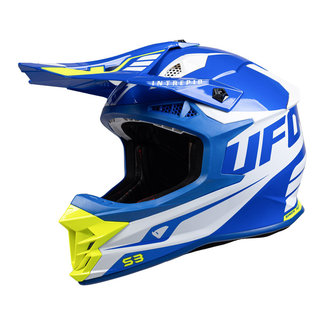 UFO UFO Intrepid Helmet - Blue/White/Neon Yellow  - S/Blauw & Wit