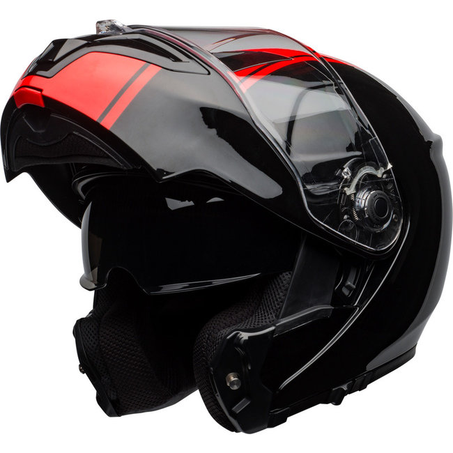 BELL BELL SRT Modular Helmet Ribbon - Gloss Black/Red  - XL/Rood & Zwart