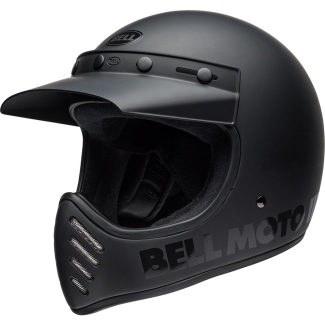 BELL BELL Moto-3 Classic Helmet - Matte/Gloss Blackout  - XL/Mat black & Zwart