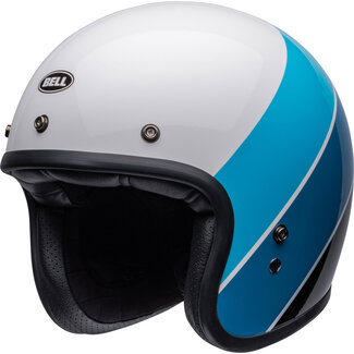 BELL BELL Custom 500 Helmet - Riff Gloss White/Blue  - S/Multi