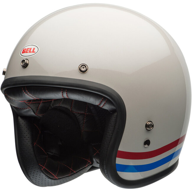 BELL BELL Custom 500 Vintage Collection Helmet - Stripes Gloss Pearl White  - S/White