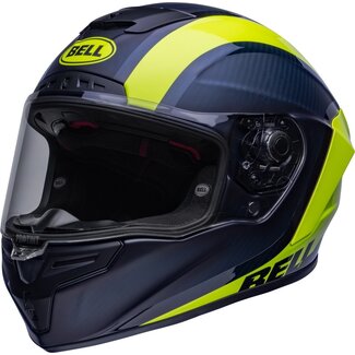 BELL BELL Race Star Flex DLX Tantrum 2 Helmet - Dark Blue/Hi-Viz Yellow  - S/Fluo  Geel & Neon geel