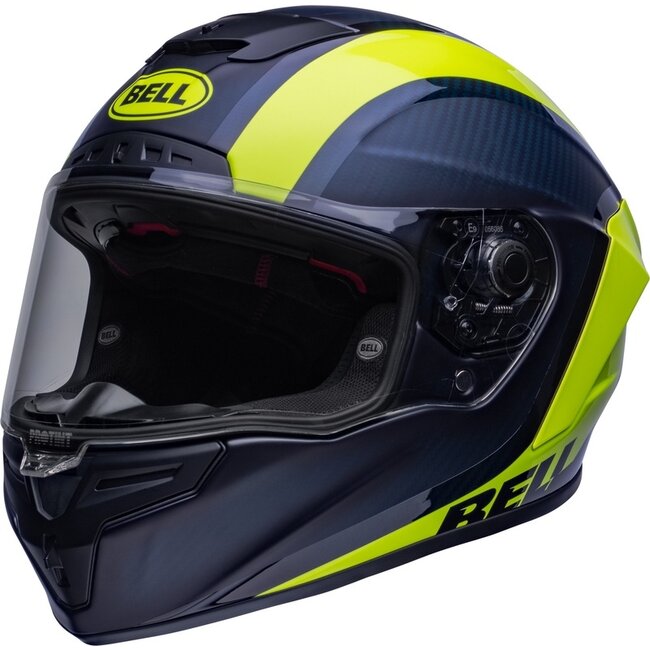 BELL BELL Race Star Flex DLX Tantrum 2 Helmet - Dark Blue/Hi-Viz Yellow  - M/Fluo  Geel & Neon geel