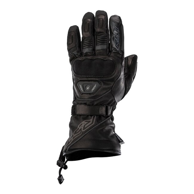 RST RST Paragon 6 Heated Waterproof Handschoenen Leer/Textiel Zwart Maat L