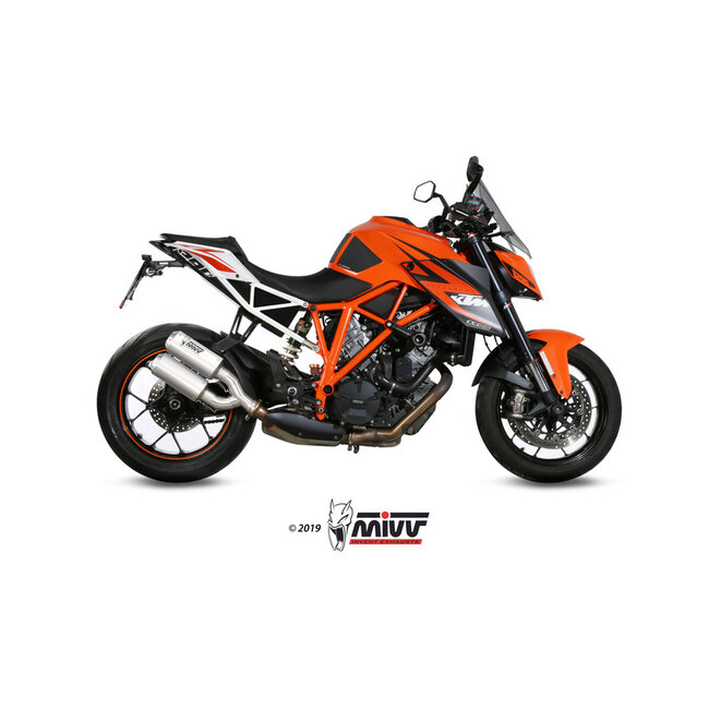 MIVV MIVV MK3 Double Muffler Brushed Stainless Steel/Stainless Steel End Cap KTM 1290 Superduke