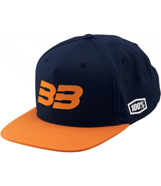 100% BB33 SNAPBACK HAT NAVY/ORANGE OSFM