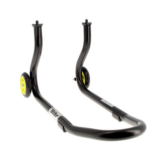 BIHR BIHR Home Track Fixed Front Paddock Stand Matt Black Yellow Wheels