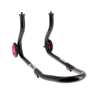 BIHR BIHR Home Track Fixed Front Paddock Stand Matt Black Pink Wheels