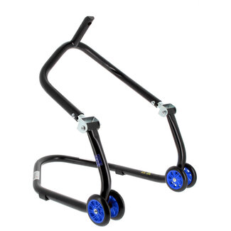 BIHR BIHR Home Track Under Triple Clamp Front Paddock Stand Matt Black Blue Wheels