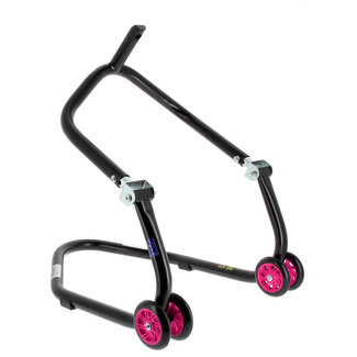 BIHR BIHR Home Track Under Triple Clamp Front Paddock Stand Matt Black Pink Wheels