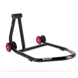 BIHR BIHR Home Track Left Single Arm Paddock Stand Matt Black Pink Wheels