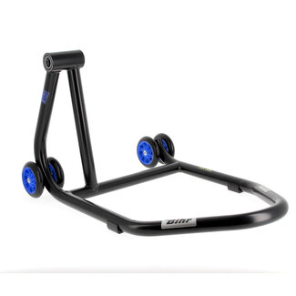 BIHR BIHR Home Track Left Single Arm Paddock Stand Matt Black Blue Wheels