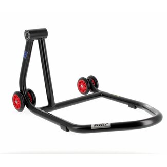 BIHR BIHR Home Track Left Single Arm Paddock Stand Matt Black Red Wheels