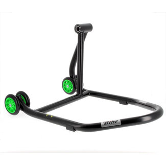 BIHR BIHR Home Track Right Single Arm Paddock Stand Matt Black Green Wheels