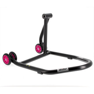 BIHR BIHR Home Track Right Single Arm Paddock Stand Matt Black Pink Wheels