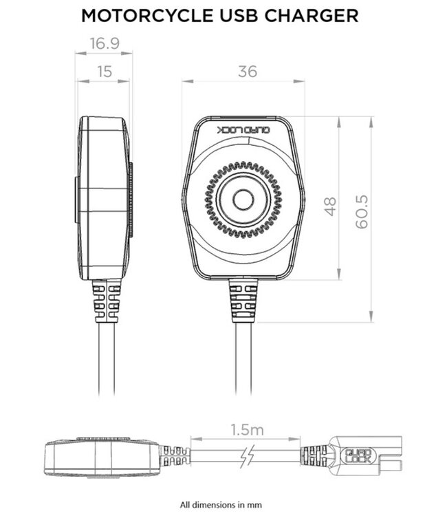 QUAD LOCK QUAD LOCK Motorcycle USB Charger
