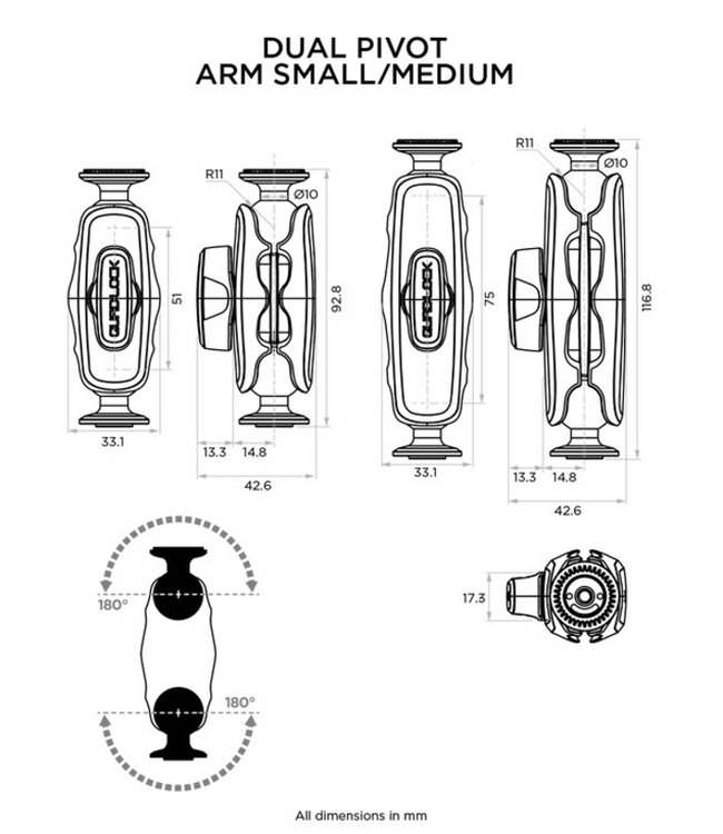 QUAD LOCK QUAD LOCK 360 Dual Pivot Arm - Small Version