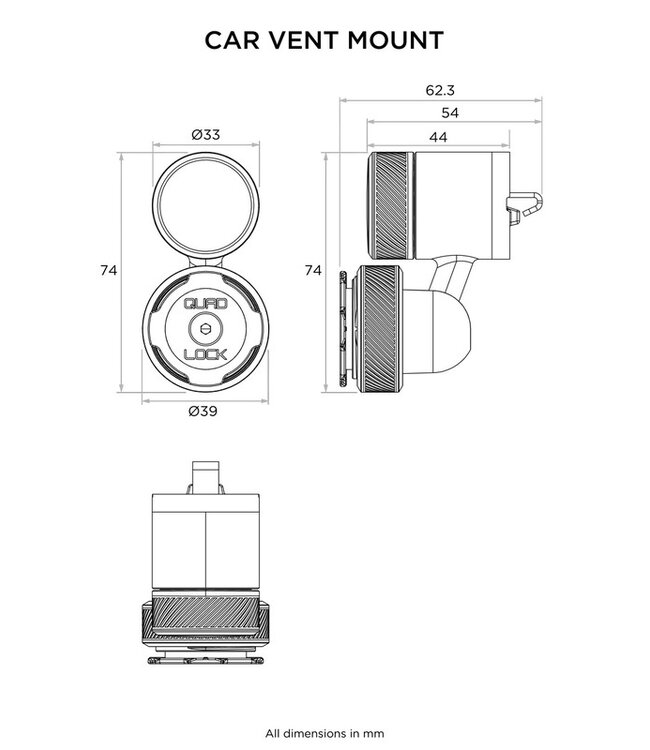 QUAD LOCK QUAD LOCK MAG Car Vent Mount