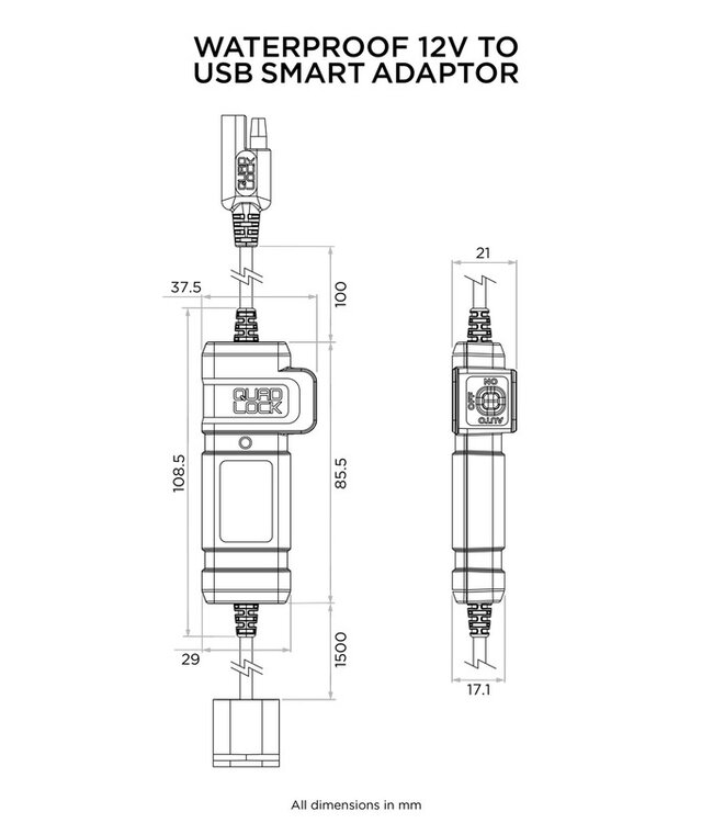 QUAD LOCK QUAD LOCK Waterproof 12V To USB Smart Adaptor