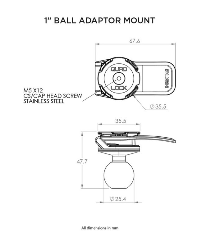 QUAD LOCK QUAD LOCK 1" Ball Adaptor - RAM Motorcycle Mount