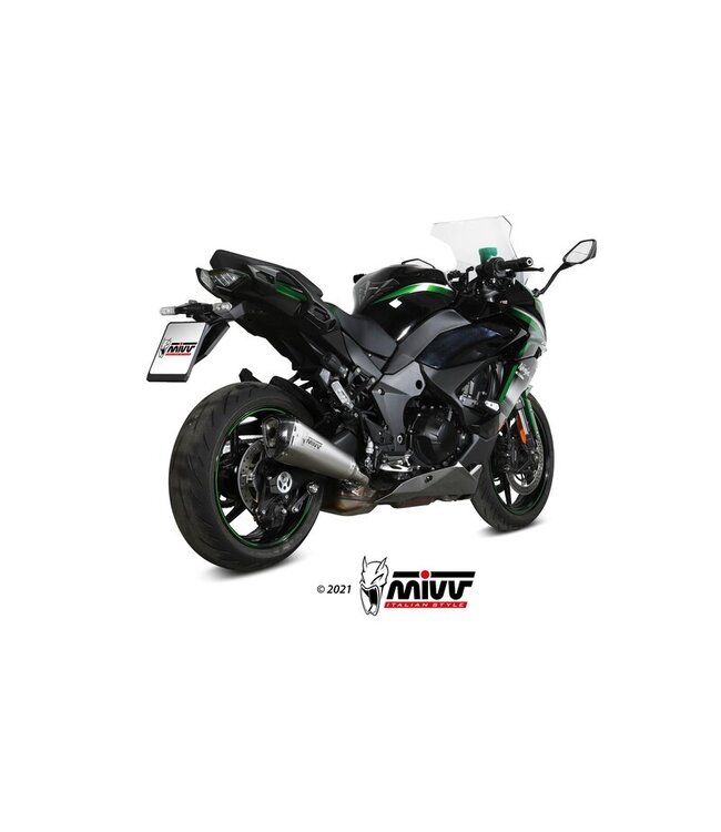 MIVV MIVV Delta Race Silencer Steel Brushed Stainless Steel/Carbon - Kawasaki Ninja 1000 sx
