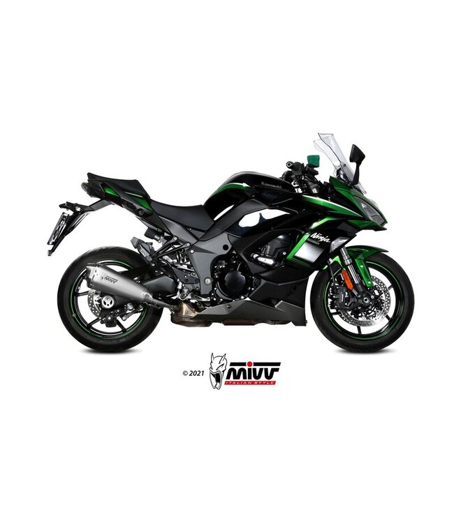 MIVV MIVV Delta Race Silencer Steel Brushed Stainless Steel/Carbon - Kawasaki Ninja 1000 sx