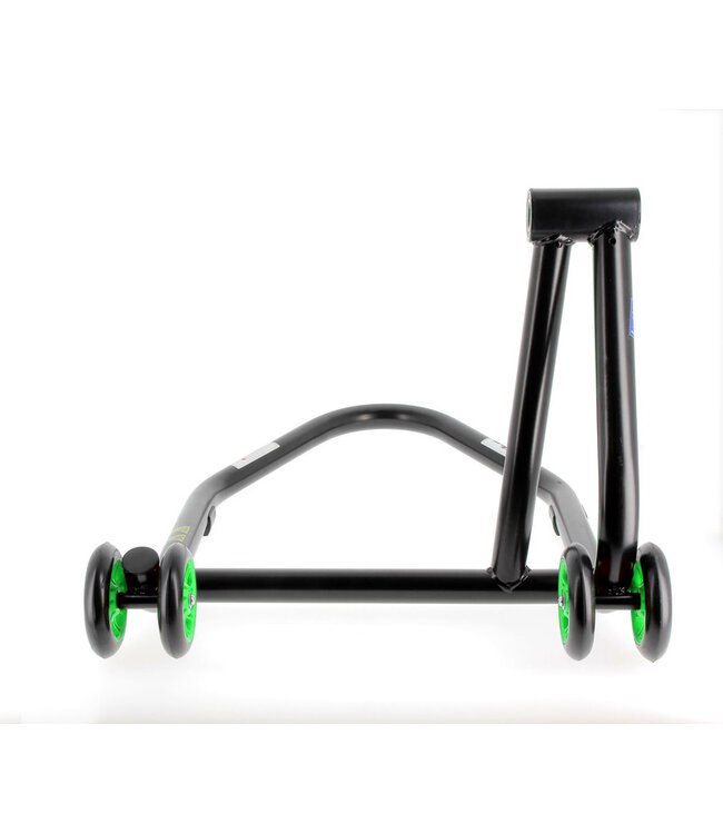 BIHR BIHR Home Track Left Single Arm Paddock Stand Matt Black Green Wheels
