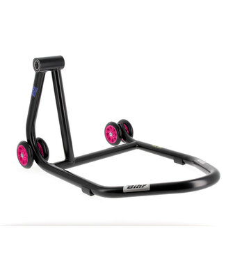 BIHR BIHR Home Track Left Single Arm Paddock Stand Matt Black Pink Wheels