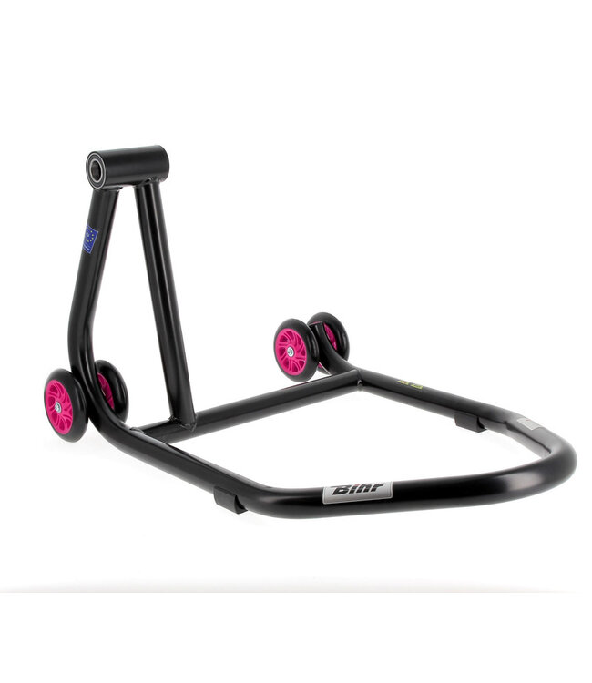 BIHR BIHR Home Track Left Single Arm Paddock Stand Matt Black Pink Wheels