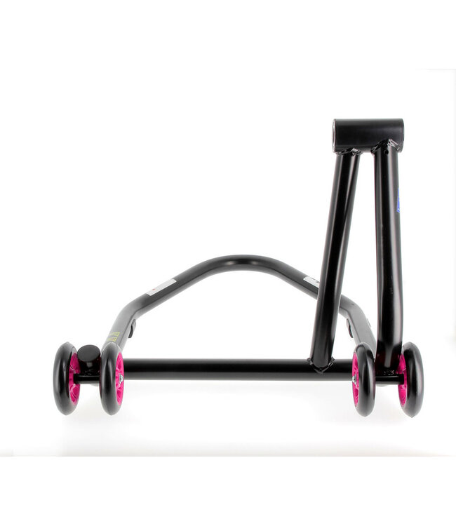 BIHR BIHR Home Track Left Single Arm Paddock Stand Matt Black Pink Wheels
