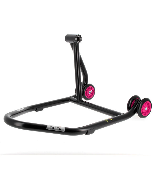 BIHR BIHR Home Track Left Single Arm Paddock Stand Matt Black Pink Wheels